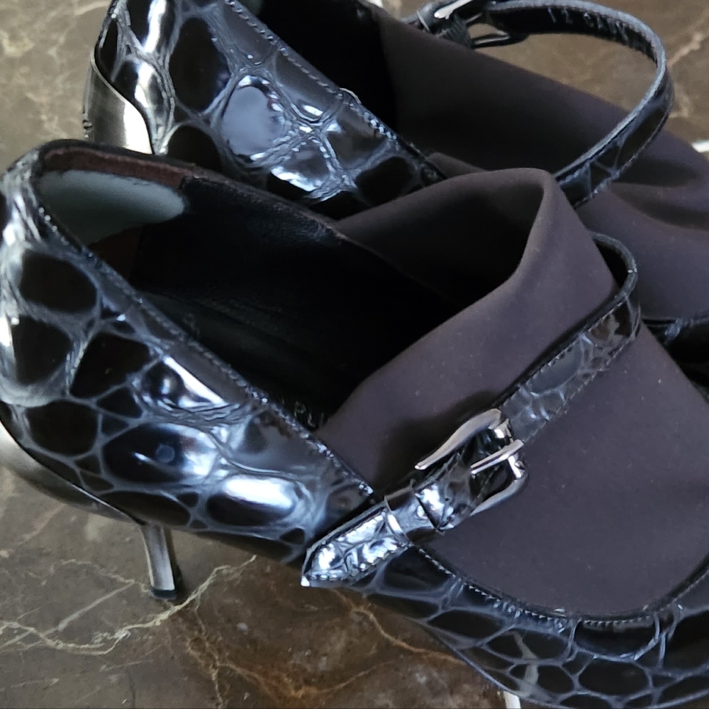 Donald J Pliner Couture Charo Croc Leather High Heel Pumps ITALY - Picture 2 of 8